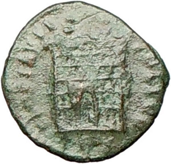 THEODOSIUS I 388AD Ancient Roman Coin Military Camp Gate i25274