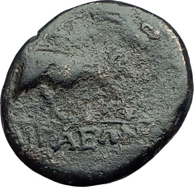 AIGAI in AEOLIS 2-1stCenBC Authentic Ancient Greek Coin APOLLO & GOAT i63070