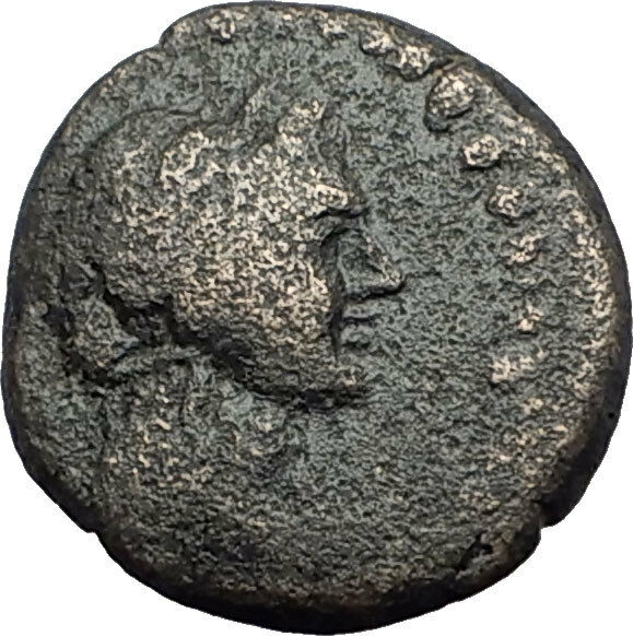 ELAIA in AEOLIS 2-1CentBC Authentic Ancient Greek Coin DEMETER & TORCH i63110