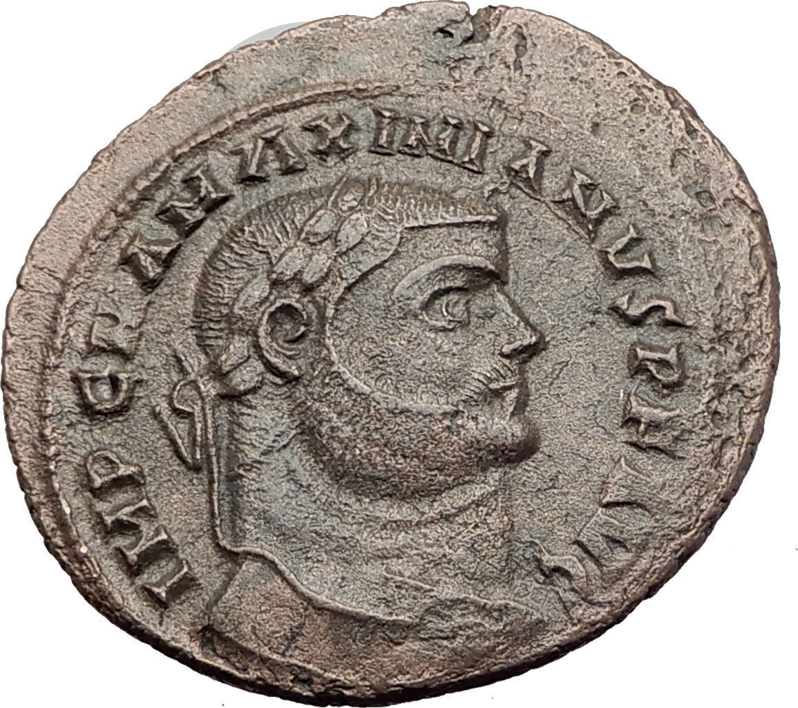 MAXIMIAN 295AD Big Follis Alexandria Authentic Ancient Roman Coin Genius i63193