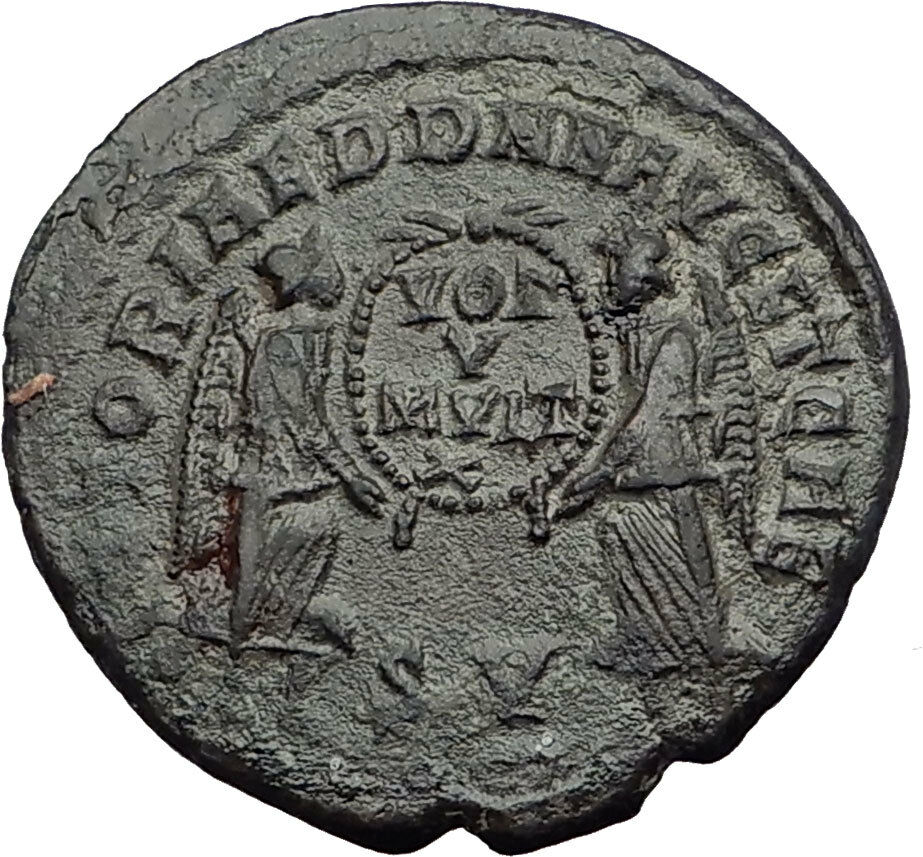 MAGNENTIUS 350AD Lugdunum Lyon Victories Authentic Ancient Roman Coin i63954