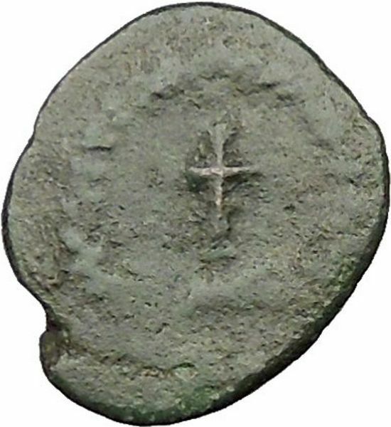 THEODOSIUS II 425AD Ancient Roman Coin CROSS within wreath i31568