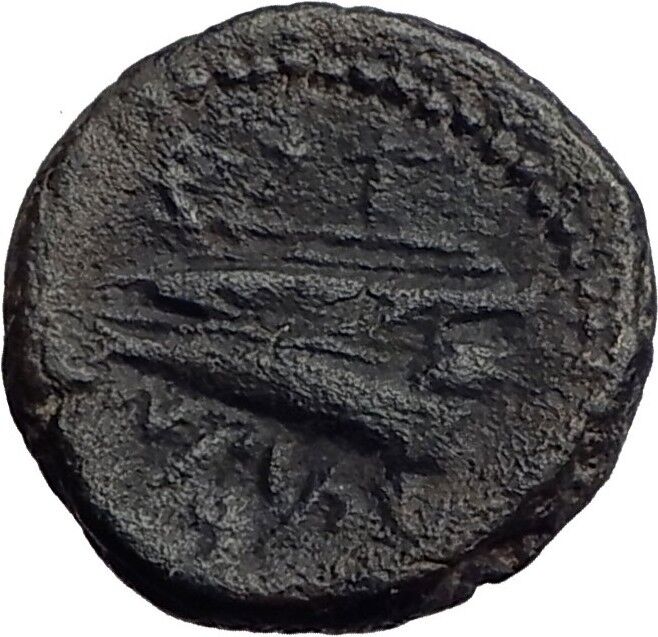 ARADOS in PHOENICIA 137BC Authentic Ancient Greek Coin ZEUS HERA & GALLEY i63290