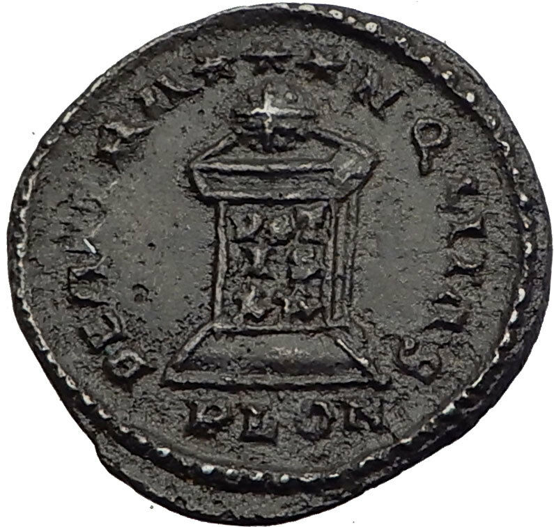 CRISPUS 321AD London Londinium Globe Altar Authentic Ancient Roman Coin i64010