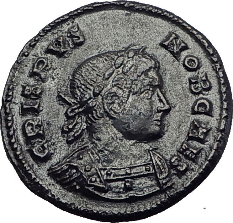 CRISPUS 321AD Lugdunum Authentic Original Ancient Rare Roman Coin Altar i64064