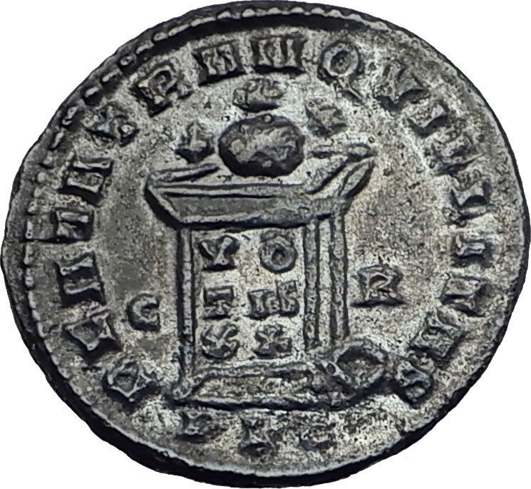 CRISPUS 321AD Lugdunum Authentic Original Ancient Rare Roman Coin Altar i64064