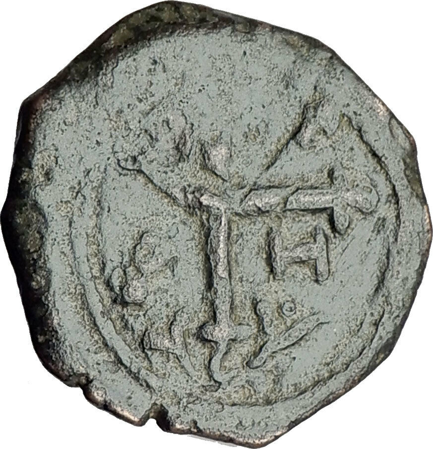 CRUSADERS Antioch Tancred Ancient 1101AD Byzantine Time Coin CHRIST CROSS i65377