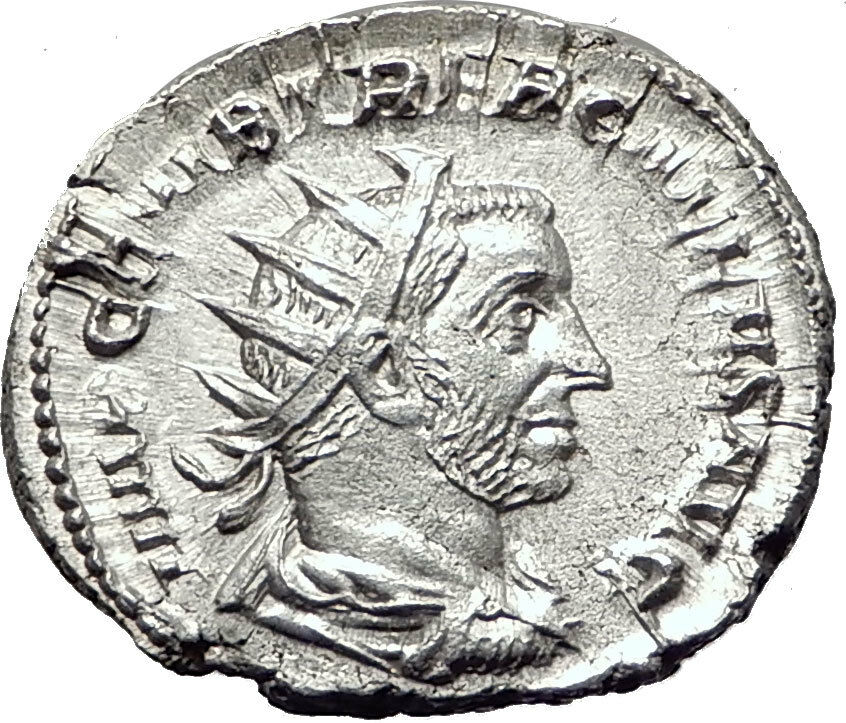 TREBONIANUS GALLUS 251AD Rome Rare Silver Ancient Roman Coin PIETAS i65373