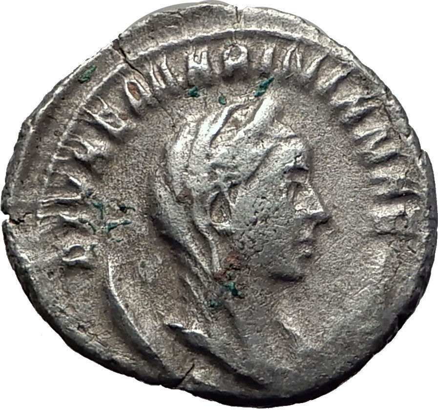 Diva MARINIANA wife of Valerian I 255AD Ancient Silver Roman Coin PEACOCK i65261