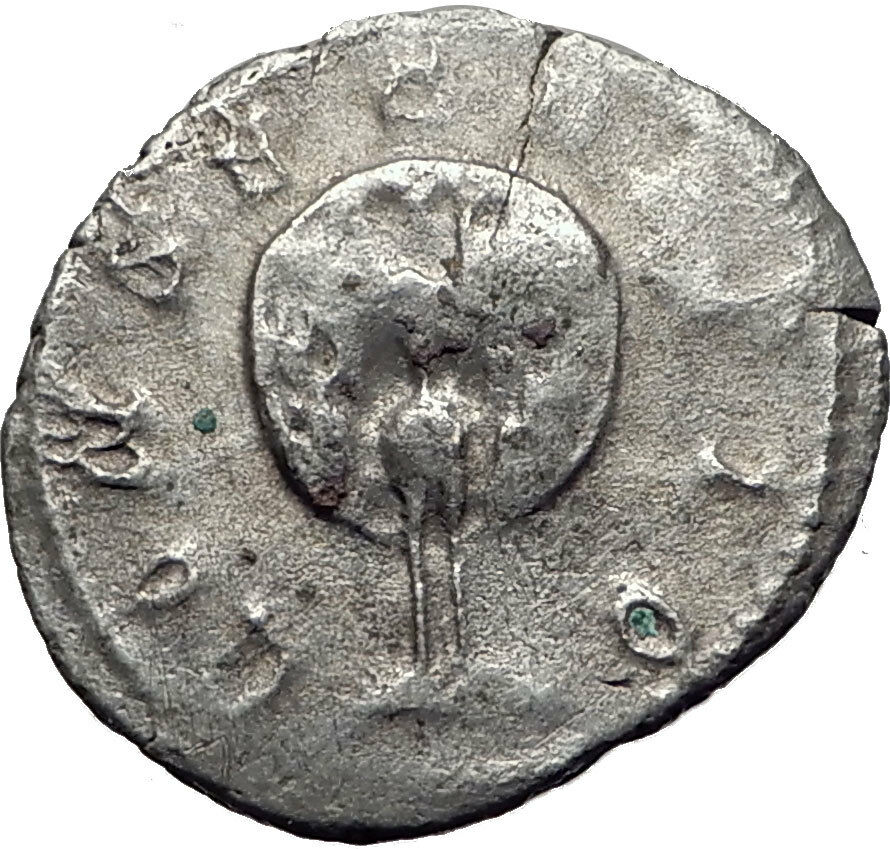 Diva MARINIANA wife of Valerian I 255AD Ancient Silver Roman Coin PEACOCK i65261