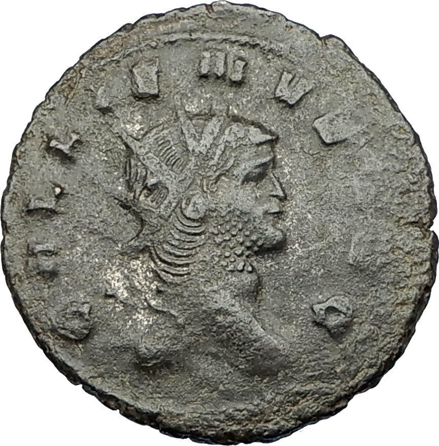 GALLIENUS son of Valerian I 267AD Authentic Ancient Roman Coin DEER i65644