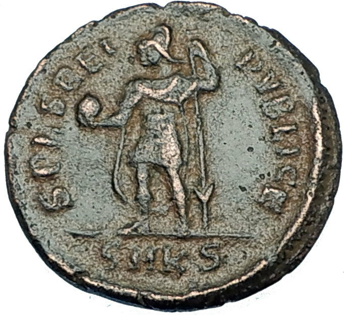 CONSTANTIUS II w Globe Genuine 355AD Cyzicus Authentic Ancient Roman Coin i65878