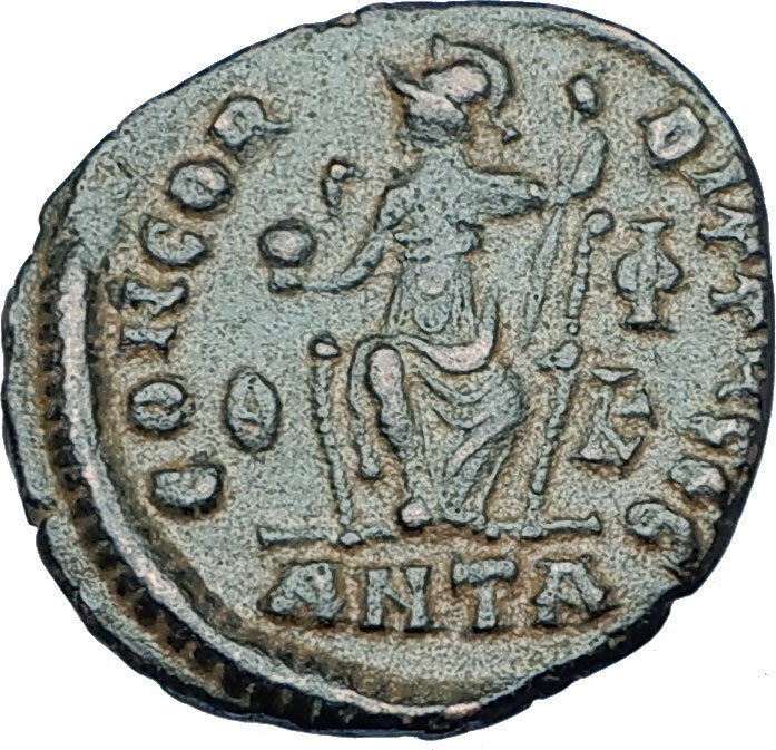 GRATIAN Original 378AD Antioch Authentic Ancient Roman Coin Rome as Roma i65919