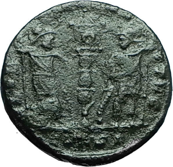 DELMATIUS 335AD Constantinople Authentic Ancient Roman Coin SOLDIERS i66361