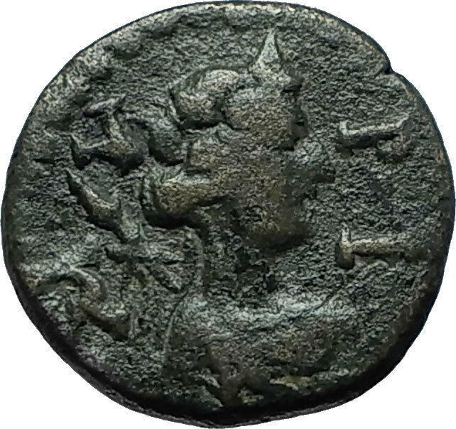 100BC Authentic Ancient Genuine Original GREEK City Coin w DEITY & SENATE i66359