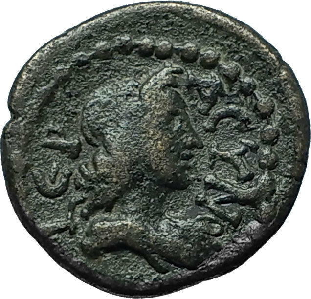 100BC Authentic Ancient Genuine Original GREEK City Coin w DEITY & SENATE i66359