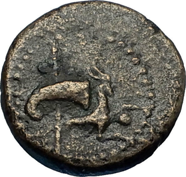 RHOEMETALKES I King of Thrace Ancien 11BC Greek Coin w CAPRICORN THRONE i66680