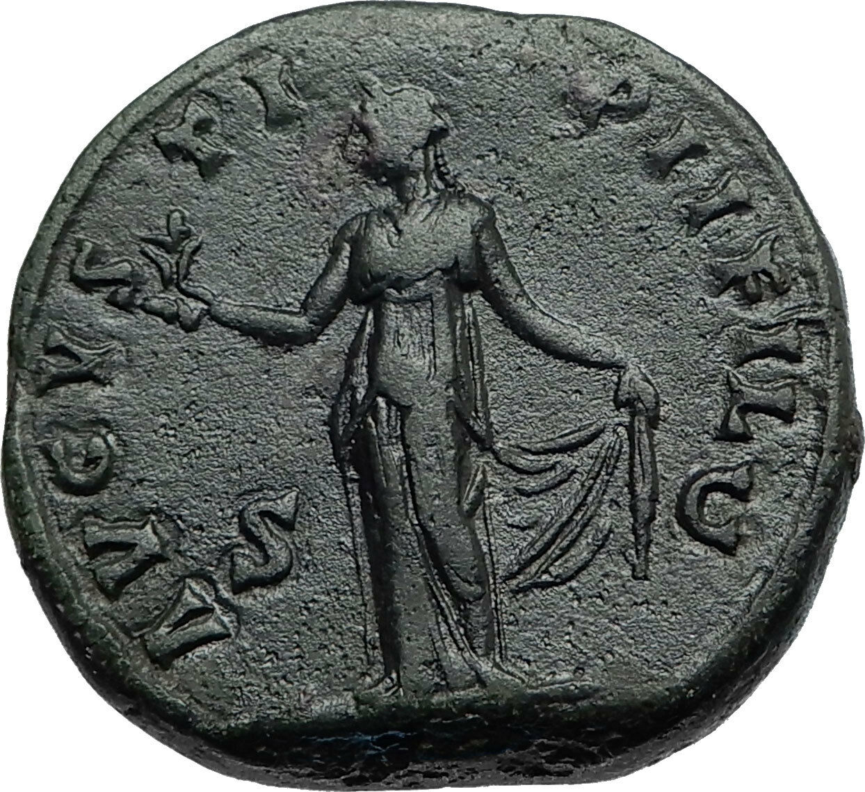 FAUSTINA II Jr Marcus Aurelius Wife Ancient 154AD Sestertius Roman Coin i66958