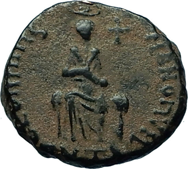 EUDOXIA Arcadius Wife 400AD Authentic Ancient Roman Coin HAND OF GOD i66553