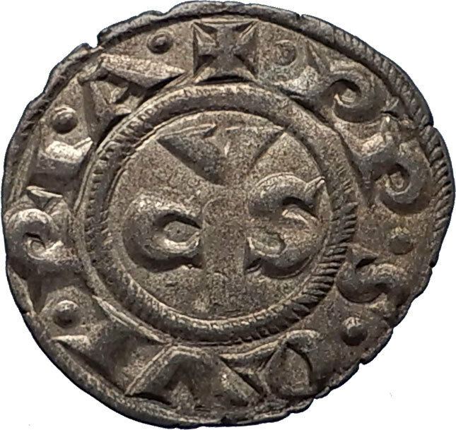 13-14th Century Medieval ITALY ANCONA City Republic Antique Silver Coin i66627
