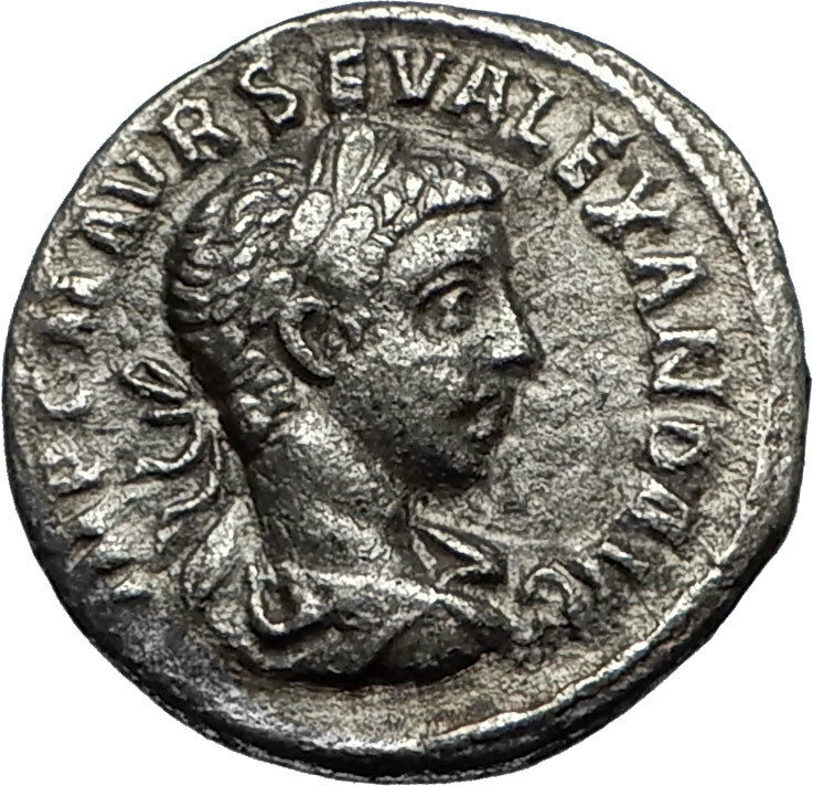 SEVERUS ALEXANDER 223AD Antioch Ancient Silver Roman Coin Loyalty Pietas i67035