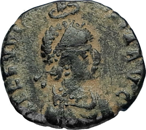 EUDOXIA Arcadius Wife 400AD Authentic Ancient Roman Coin GOD's HAND CROSS i67243