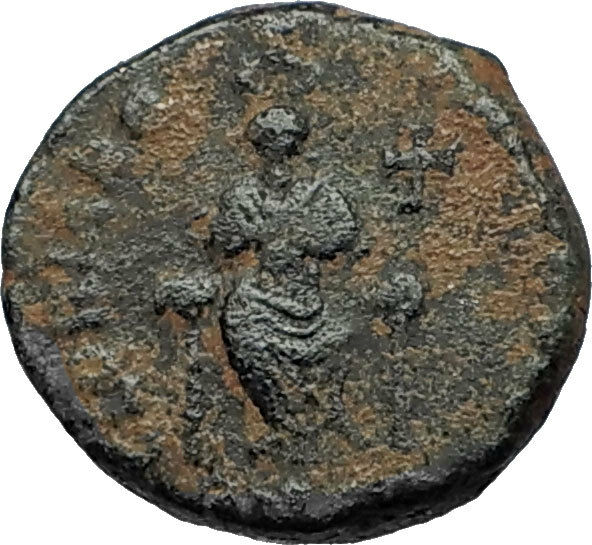 EUDOXIA Arcadius Wife 400AD Authentic Ancient Roman Coin HAND OF GOD i67475