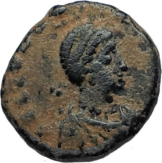 EUDOXIA Arcadius Wife 400AD Authentic Ancient Roman Coin GOD's HAND CROSS i67524