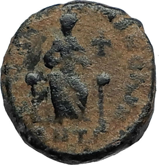 EUDOXIA Arcadius Wife 400AD Authentic Ancient Roman Coin GOD's HAND CROSS i67524