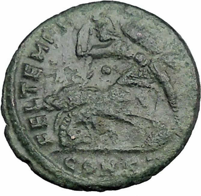 CONSTANTIUS II Constantine the Great son Sirmium Roman Coin Horse man i33266