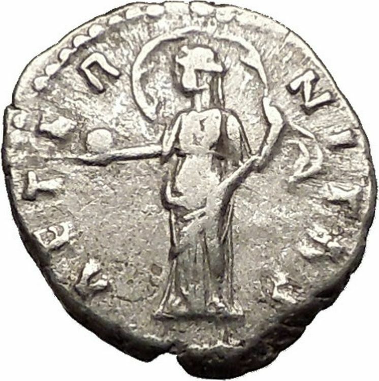 Faustina I 148AD Authentic Ancient Silver Roman Coin w ETERNITY Goddess i57510