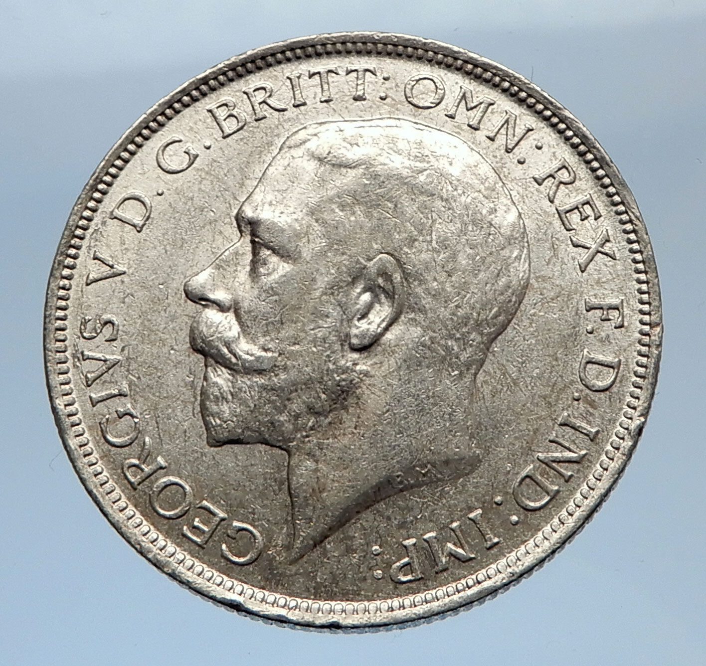 1917 United Kingdom Great Britain GEORGE V Silver Florin 2 Shillings Coin i69415