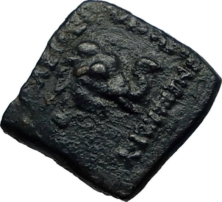 MENANDER I Soter 155BC Ancient India Area Indo Greek Coin ELEPHANT CLUB i67974