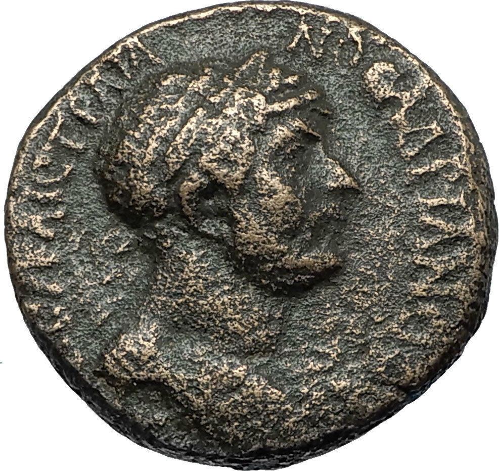 HADRIAN Authentic Ancient 117AD Chalkis Seleukis RARE Roman Coin Wreath i68021