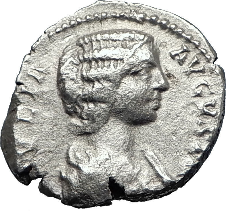 JULIA DOMNA Caracalla & Geta mother 209AD Silver Ancient Roman Coin JUNO i70200