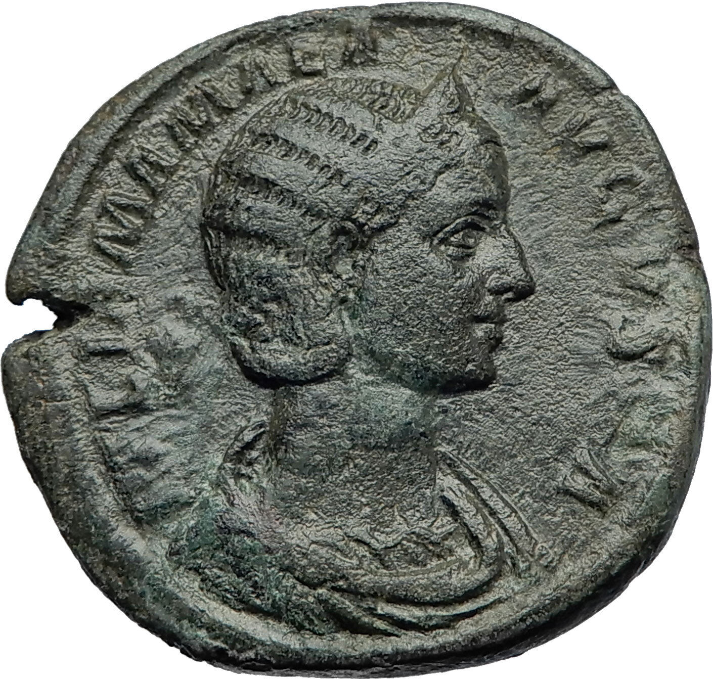 JULIA MAMAEA 222AD Sestertius Big Authentic Ancient Roman Coin VESTA i70413