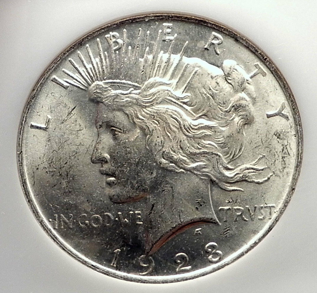 1923 US Silver PEACE DOLLAR Large United States Coin LIBERTY & EAGLE NGC i70567