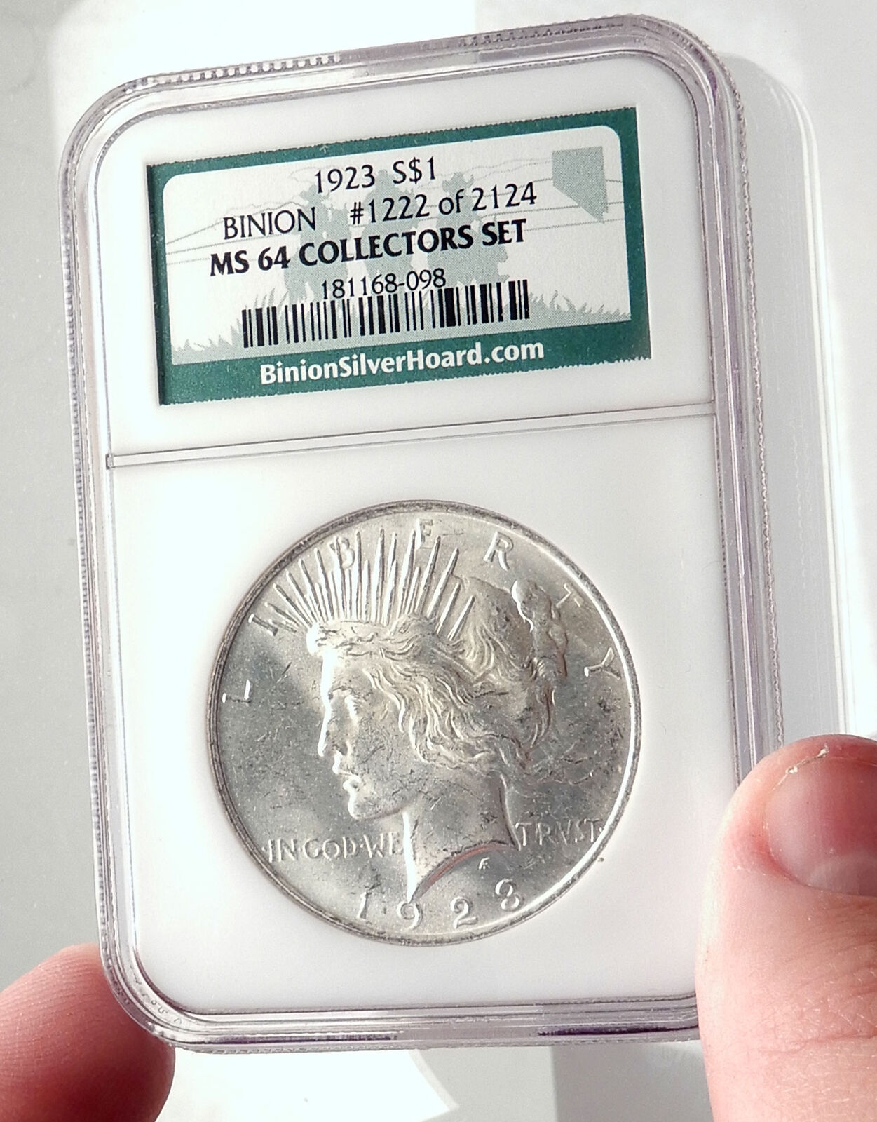 1923 US Silver PEACE DOLLAR Large United States Coin LIBERTY & EAGLE NGC i70567