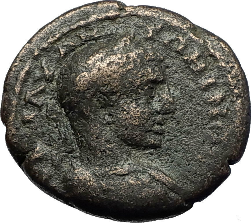 ELAGABALUS Very Rare PERGA Pamphylia Authentic Ancient Roman Coin ARTEMIS i71121