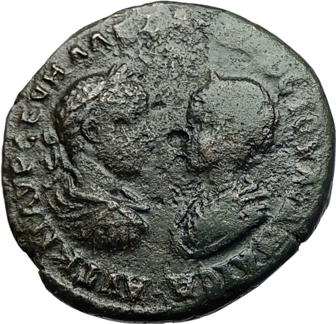 SEVERUS ALEXANDER & JULIA MAESA Ancient Marcianopolis Roman Coin w TYCHE i71054