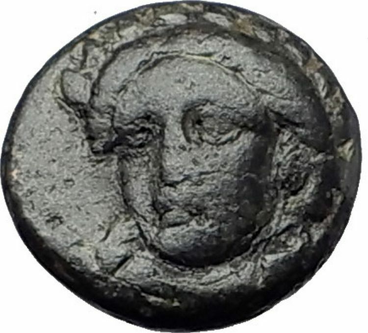 GRYNION or Gyrneion Aeolis 306BC Apollo Shell RARE Ancient Greek Coin i60939