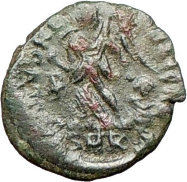 Theodosius I the Great Ancient Roman Coin Nike Victory Chi-Rho Christ i28024