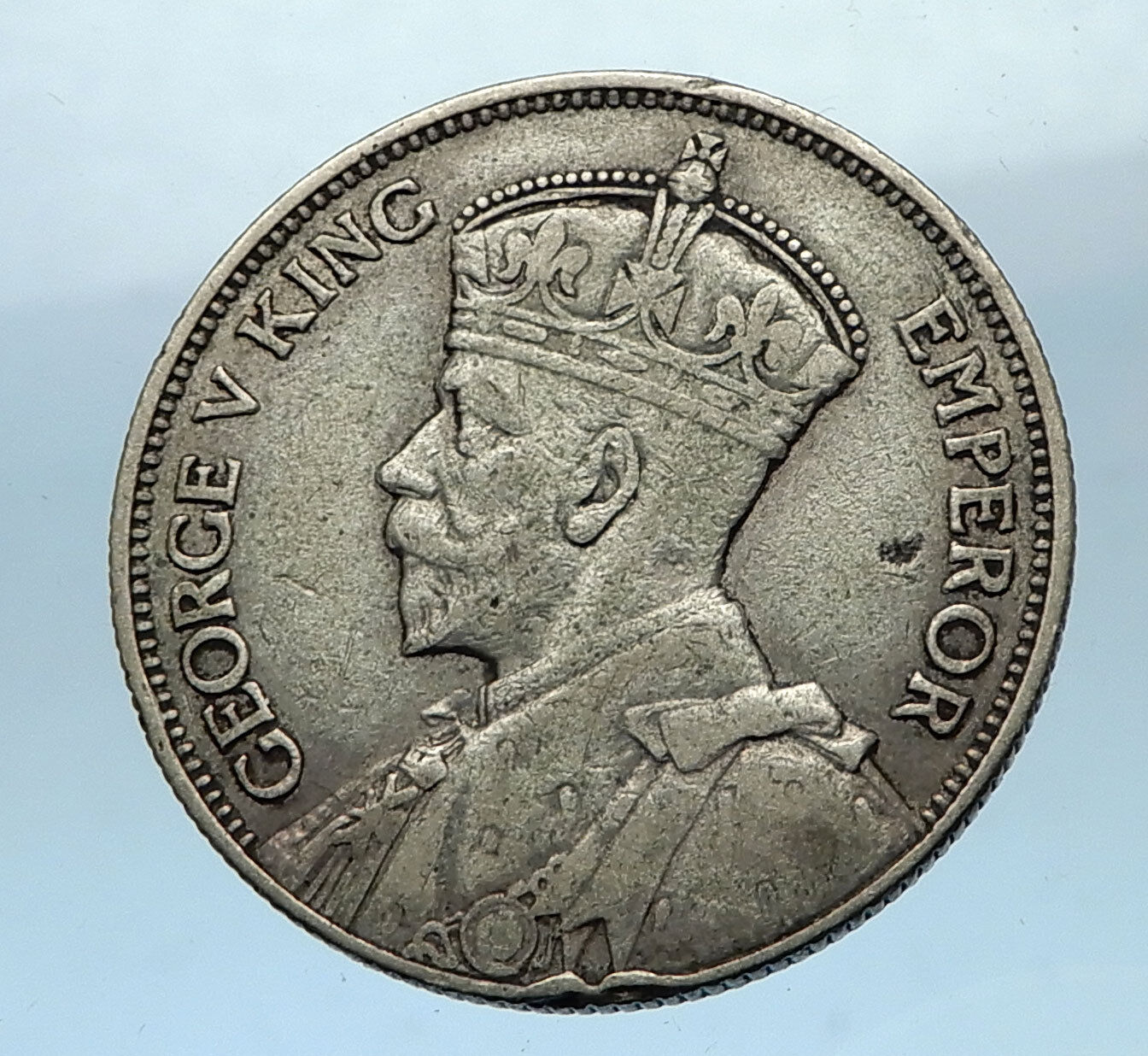 1934 NEW ZEALAND under UK King George V Silver Florin Coin w KIWI BIRD i68511