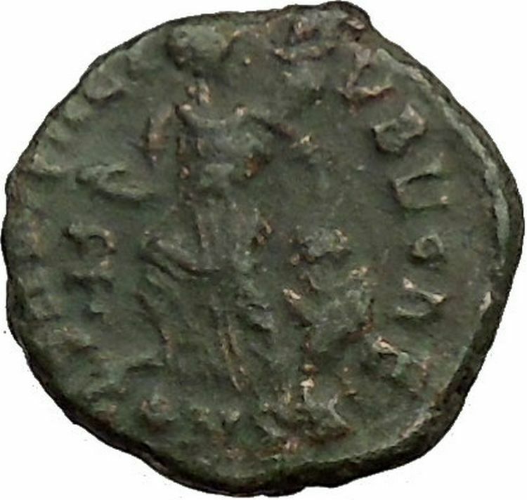 ARCADIUS 388AD Ancient Roman Coin VICTORY Nike Chi-Rho Christ Monogram i36366