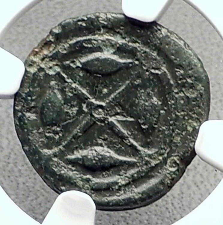 GELA in SICILY Genuine Ancient 420BC Greek Coin BULL WHEEL NGC Certified i72675