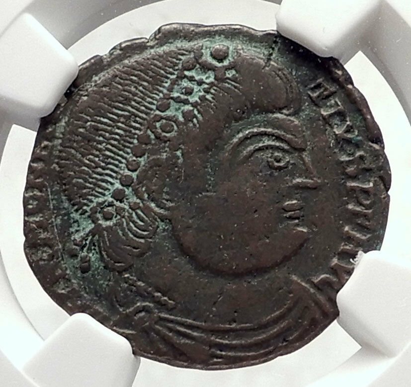 MAGNENTIUS w Chi-Rho Labarum Authentic Ancient 350AD Roman Coin NGC i72660