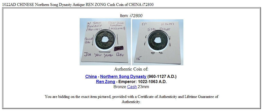 1022AD CHINESE Northern Song Dynasty Antique REN ZONG Cash Coin of CHINA i72800