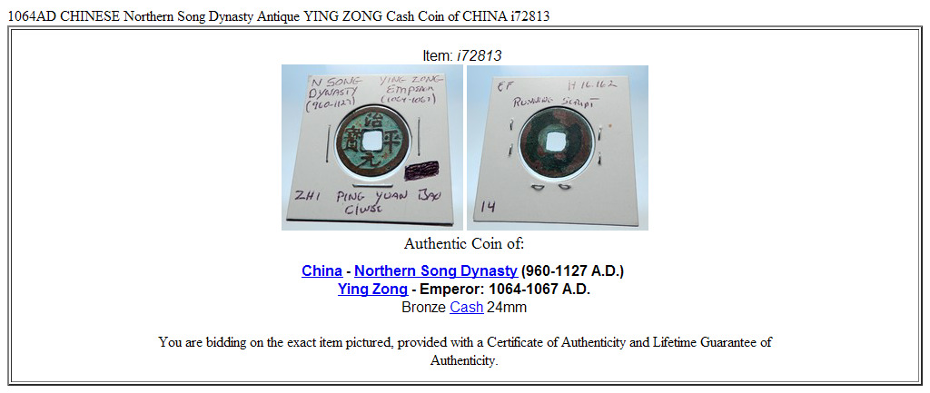 1064AD CHINESE Northern Song Dynasty Antique YING ZONG Cash Coin of CHINA i72813