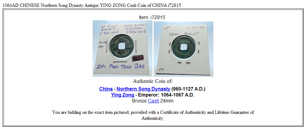 1064AD CHINESE Northern Song Dynasty Antique YING ZONG Cash Coin of CHINA i72815