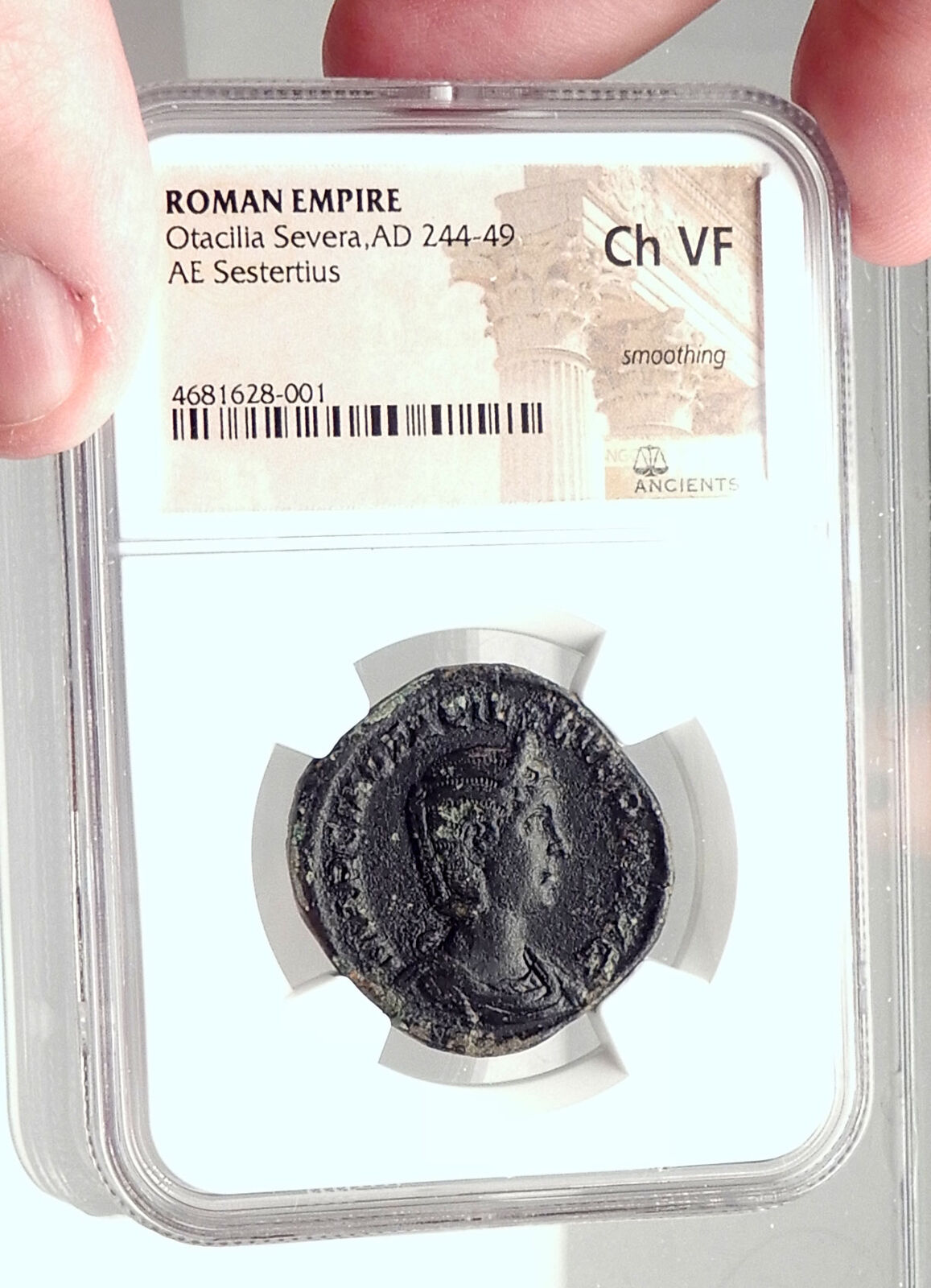 Otacilia Severa wife of Philip I 249AD Sestertius Ancient Roman Coin NGC i72894